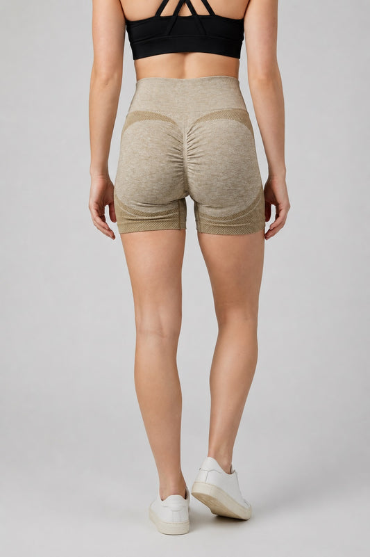 GVV Women's Sports Yoga Shorts Khakhi