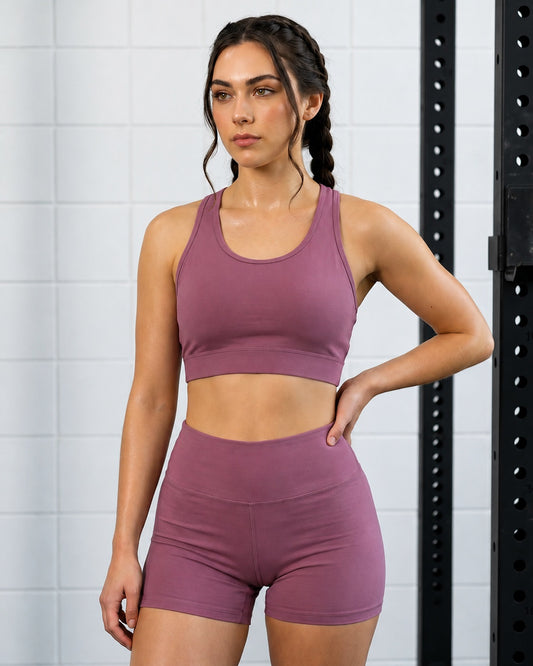 GVV Women's Yoga Shorts Sports Bra Combo Twilight Rose