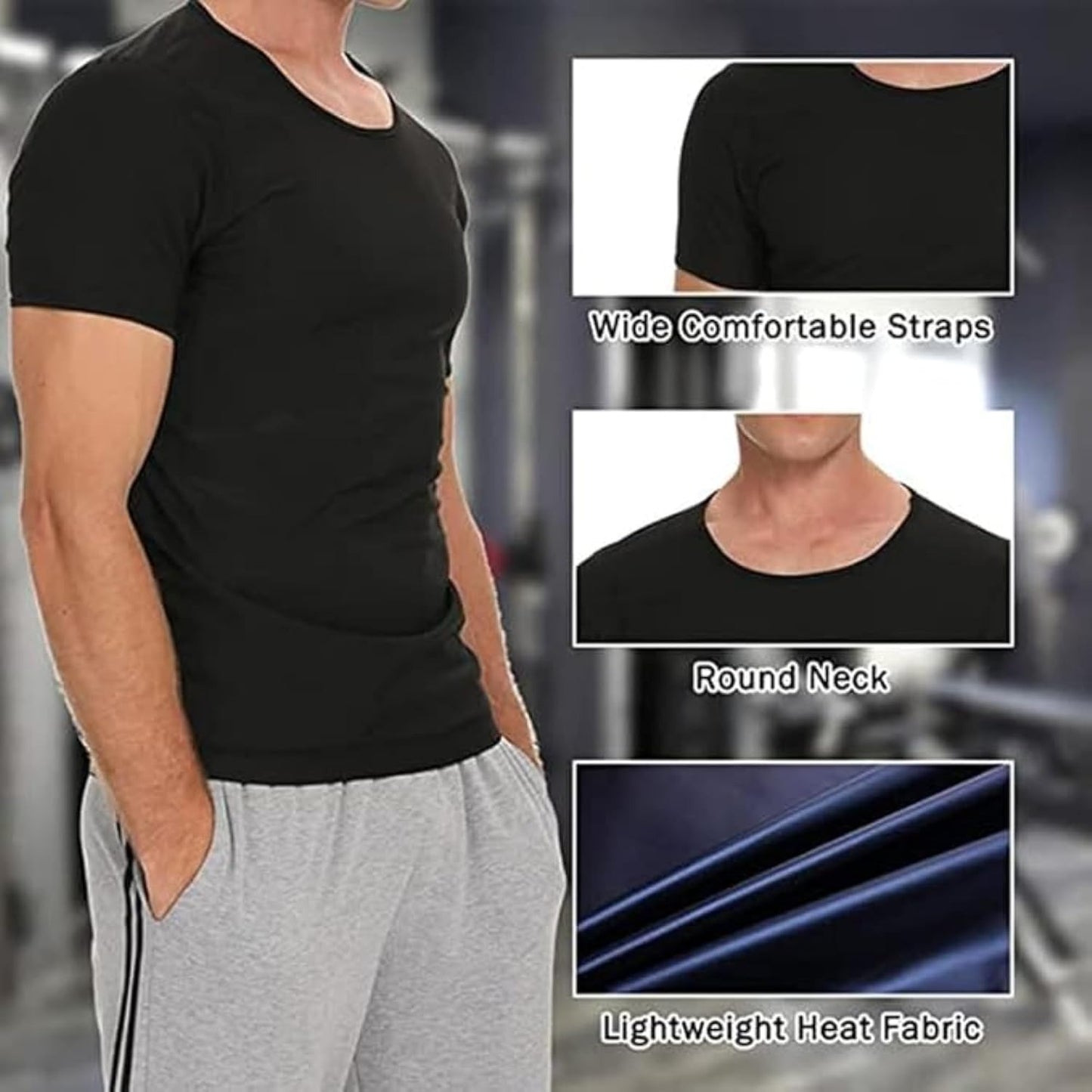 GVV Men's Sweat Shaper Compression T-Shirt