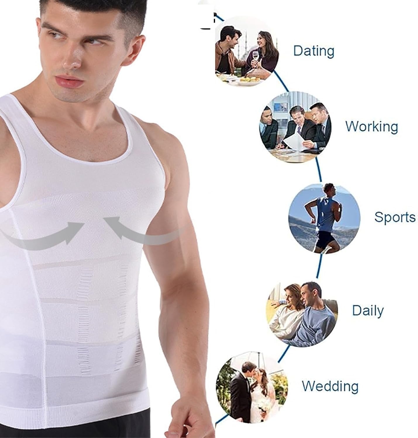 GVV Men's Compression T-Shirt - White