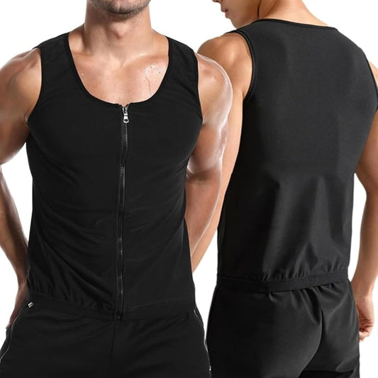GVV Men's Front Zipper Sweat Shaper