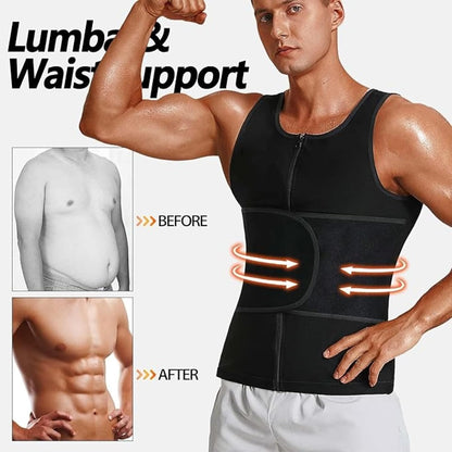 GVV Men's Waist Shaper Belt with Zipper