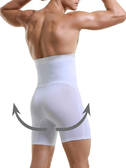 GVV Men's Tummy Compression Shorts - White