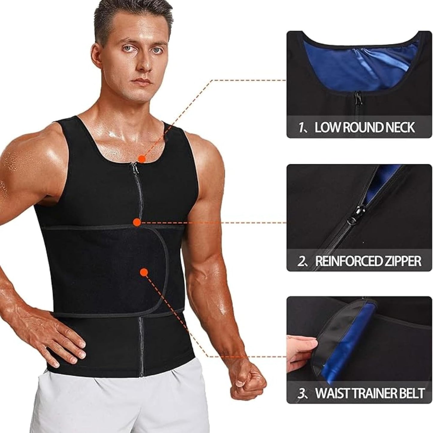 GVV Men's Waist Shaper Belt with Zipper