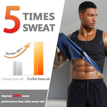 GVV Men's Front Zipper Sweat Shaper