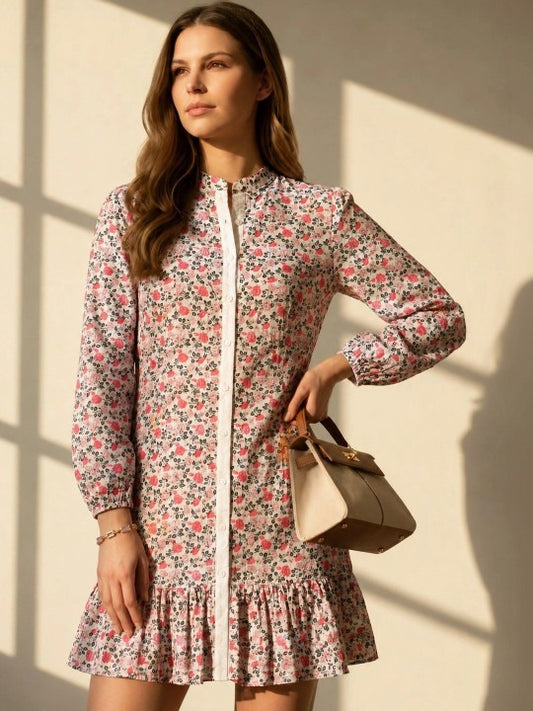 GVV Women's Floral Bloom Mini Dress