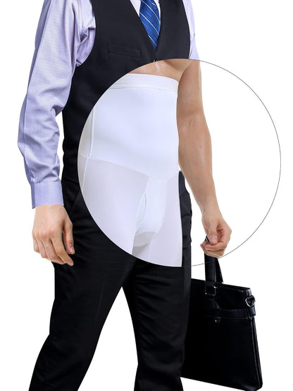 GVV Men's Tummy Compression Shorts - White
