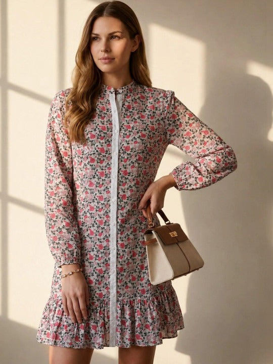 GVV Women's Floral Bloom Mini Dress