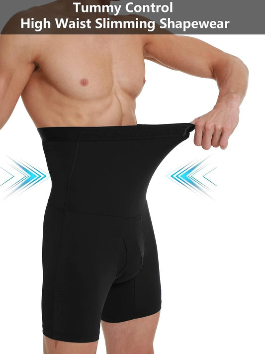 GVV Men's Tummy Compression Shorts - Black