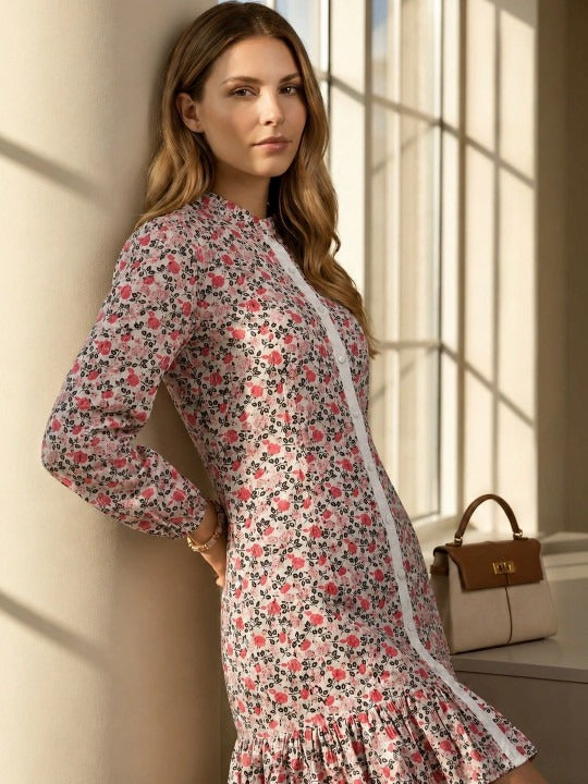 GVV Women's Floral Bloom Mini Dress