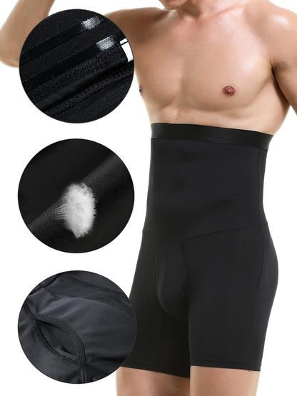 GVV Men's Tummy Compression Shorts - Black