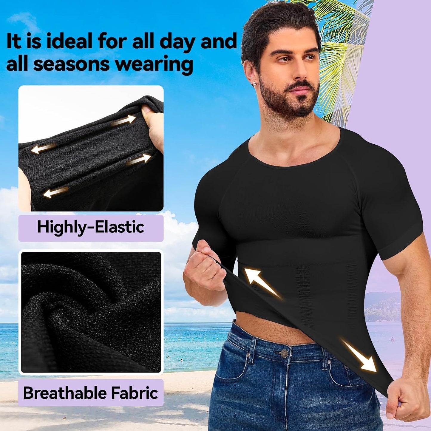 GVV Men's Compression T-Shirt - Black