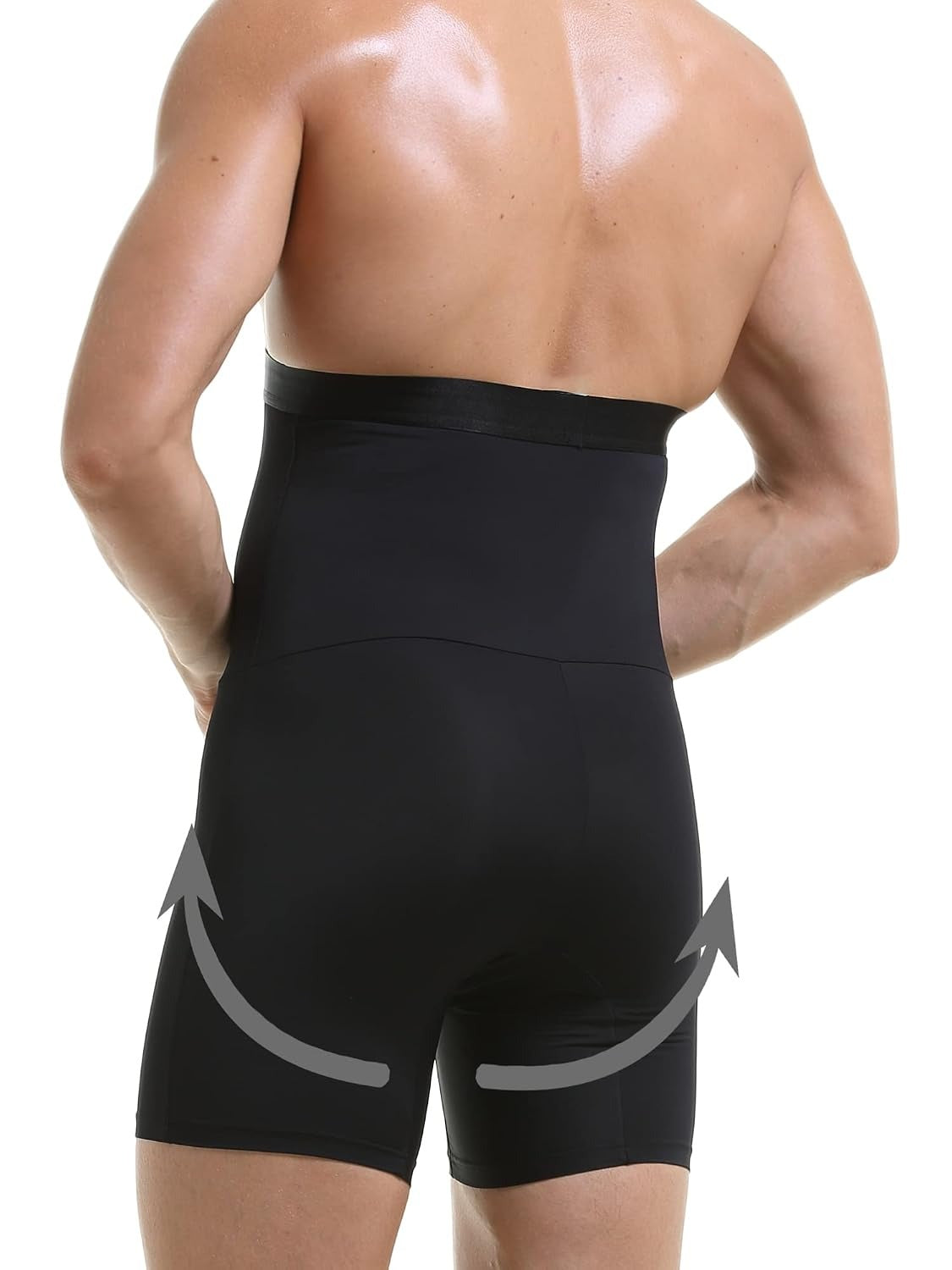 GVV Men's Tummy Compression Shorts - Black