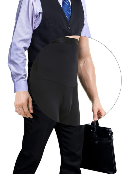 GVV Men's Tummy Compression Shorts - Black