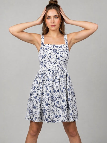 GVV Women's Floral Fit & Flare Dress