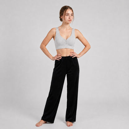 GVV Women's Front Button Bra - Light Grey