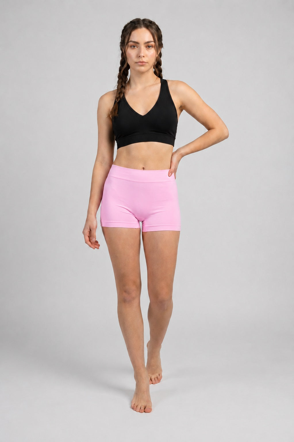 GVV Women's Everyday Comfort Seamless Boyshorts - Light Pink