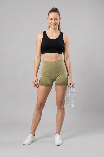 GVV Women's Sports Yoga Shorts - Yellow