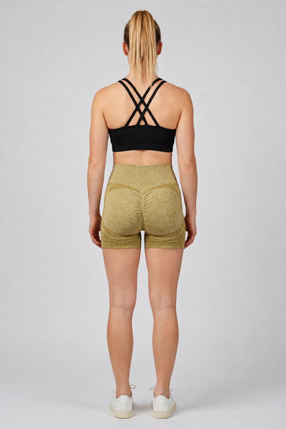 GVV Women's Sports Yoga Shorts - Yellow