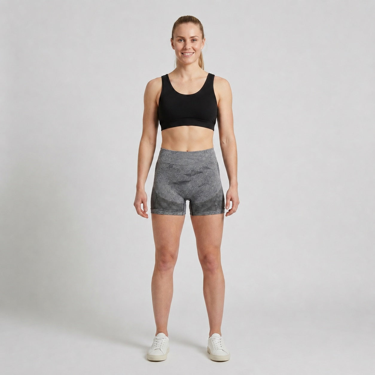 GVV Women's Sports Yoga Shorts - Grey