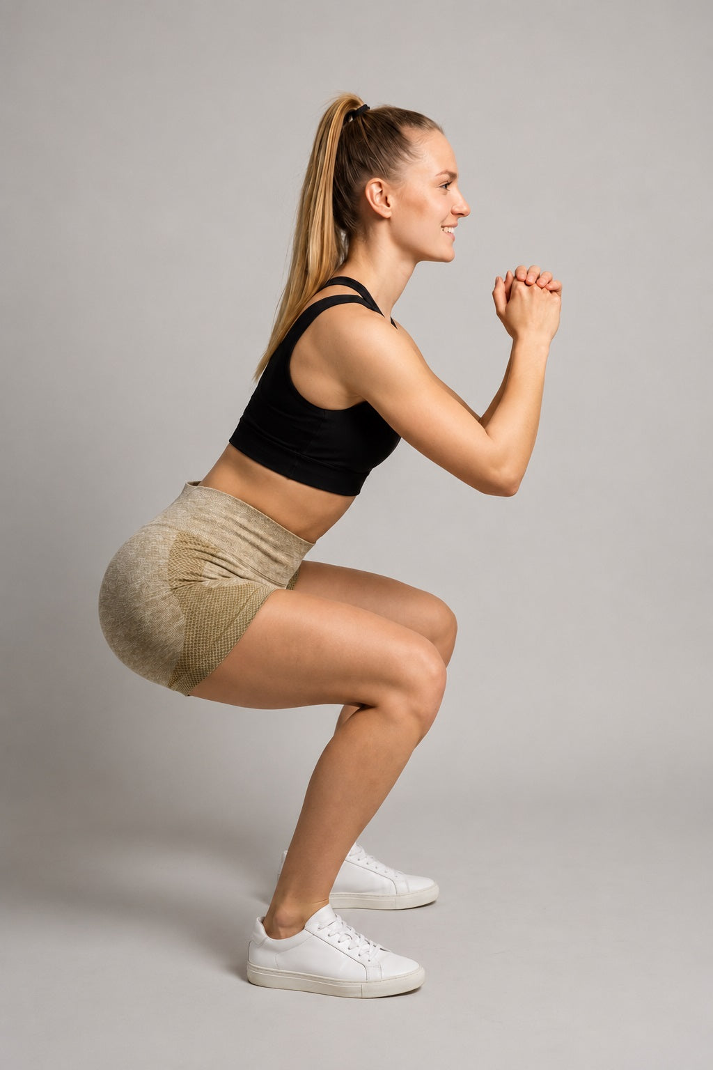 GVV Women's Sports Yoga Shorts - Khakhi