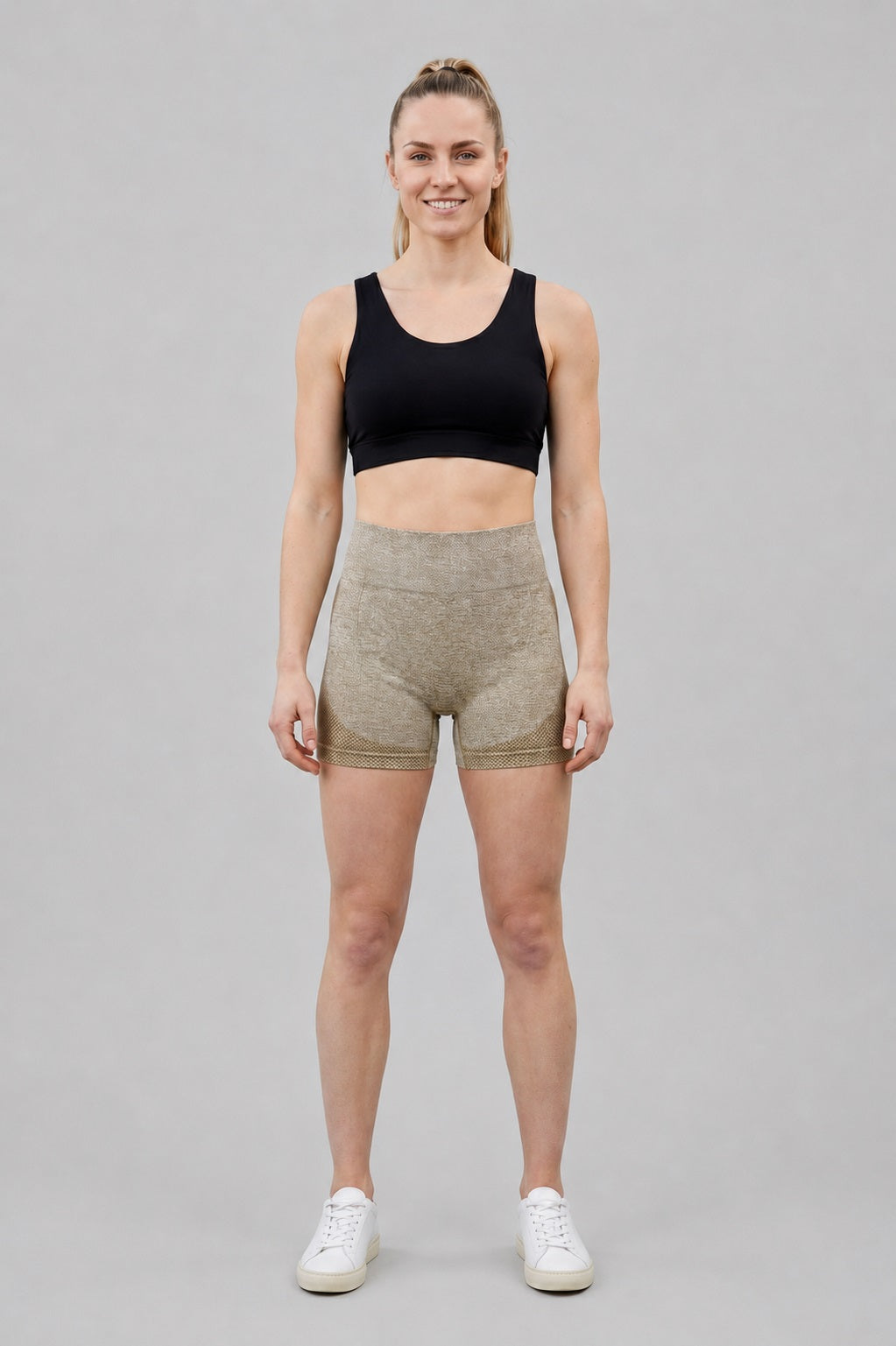 GVV Women's Sports Yoga Shorts - Khakhi