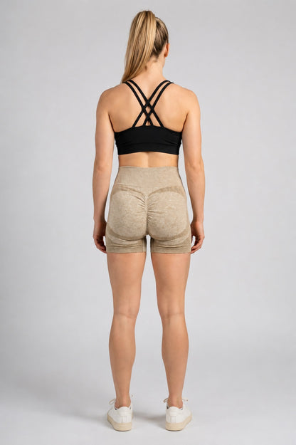 GVV Women's Sports Yoga Shorts - Khakhi