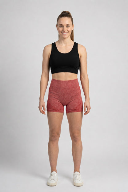 GVV Women's Sports Yoga Shorts -  Ruby Pink