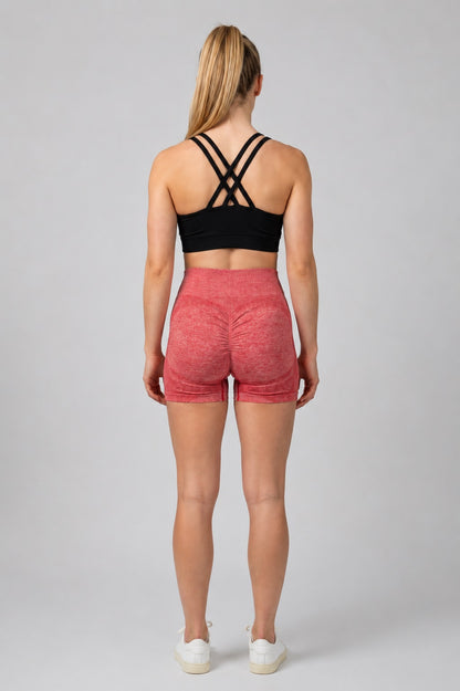 GVV Women's Sports Yoga Shorts -  Ruby Pink